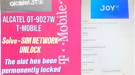 alcatel one touch the slot has been permanently locked